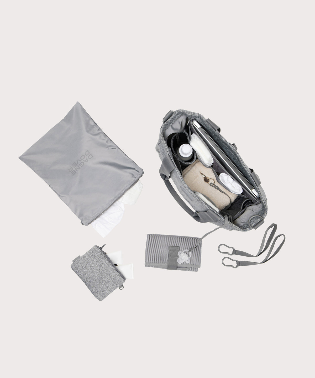 Wade Diaper Tote in Heather Grey